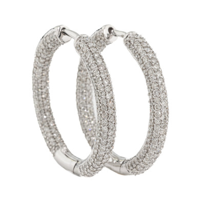 2.97ct Diamond Inside Out Hoop Earrings