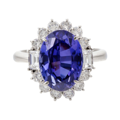 6.96ct Tanzanite & 1.03ct Diamond Ring