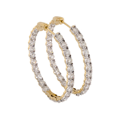 4.00ct Diamond Hoop Earrings