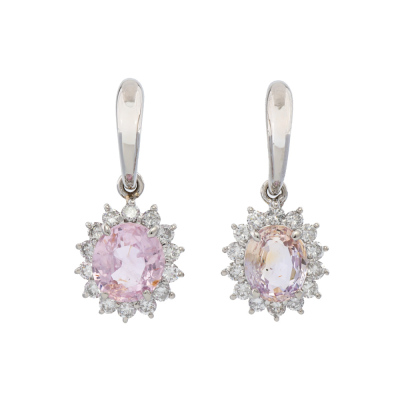 3.45ct Sri Lankan Unheated Pink Sapphire Earrings*