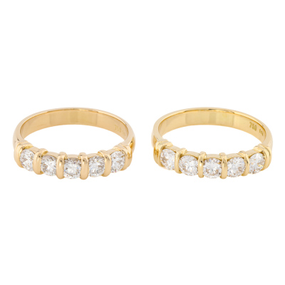 Set of 2 Matching Diamond Eternity Rings