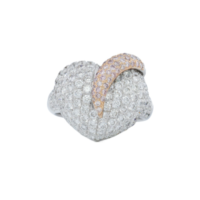 Pink & White 2.30ct Diamond Ring 18ct Gold