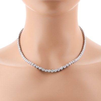 16.97ct Diamond Tennis Necklace, 18ct 36g