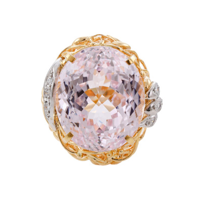 23.55ct Morganite & Diamond Ring 18ct Gold