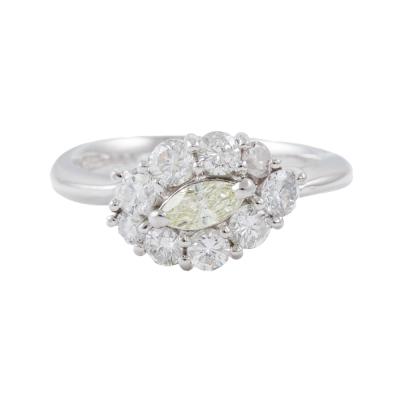1.04ct Yellow & White Diamond Ring