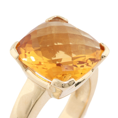 Pair of Citrine & Aquamarine Rings