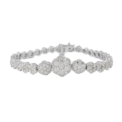 8.28ct Round Diamond 14ct Gold Bracelet