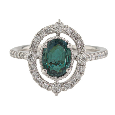 1.03ct Alexandrite & Diamond Ring