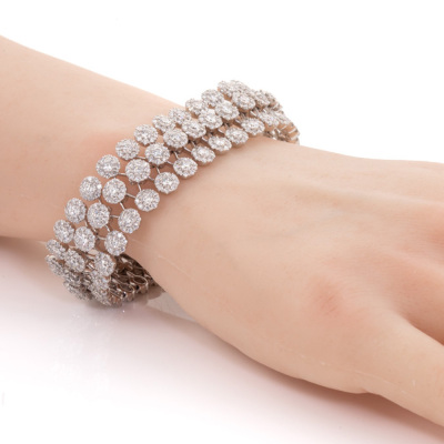 15.79ct Diamond Three-row 18ct Gold Bracelet