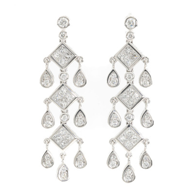 1.15ct Diamond Chandelier 18ct Gold Earrings