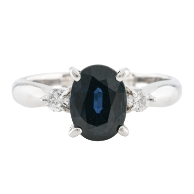 1.68ct Sapphire & Diamond Platinum Ring*