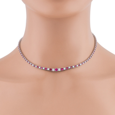 3.10ct Ruby & 2.50ct Diamond Necklace