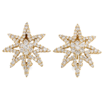 4.03ct Diamond Star Earrings 18ct 15.1g