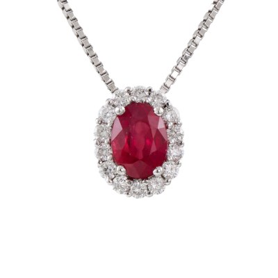 1.31ct Ruby & Diamond Pendant