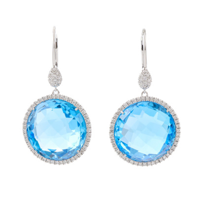 29.08ct Topaz & Diamond Earrings
