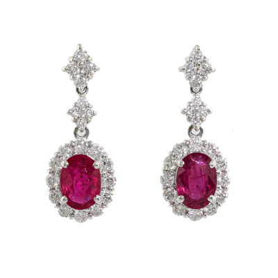 1.74ct Ruby & Diamond Earrings