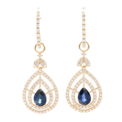 1.88ct Sapphire & Diamond Earrings