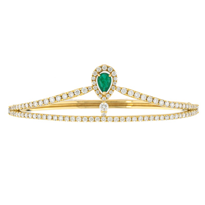 0.42ct Emerald & 2.50ct Diamond Bangle