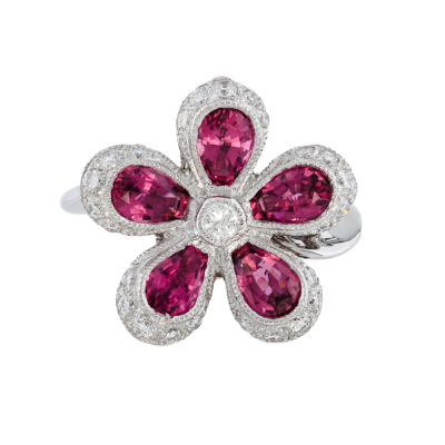 3.20ct Pink Tourmaline & Diamond Ring