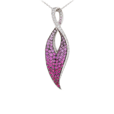 2.21ct Sapphire & Diamond Pendant