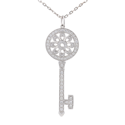 1.25ct Diamond Key Pendant