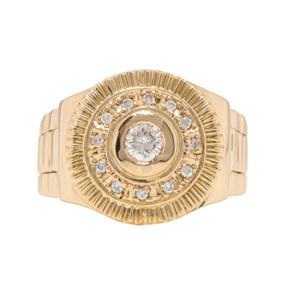 Diamond Mens Ring 0.37ct 18ct Yellow Gold
