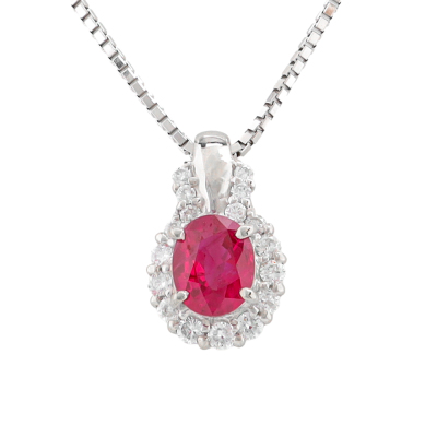 0.70ct Ruby & Diamond Pendant