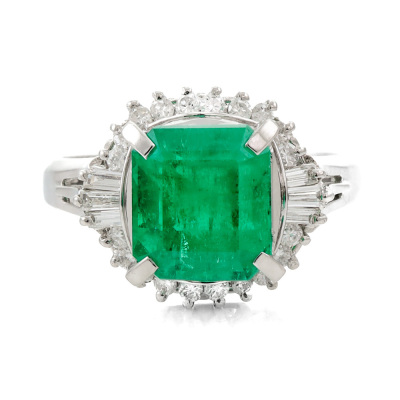 3.36ct Emerald & Diamond Ring