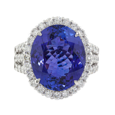 9.58ct Tanzanite & 1.13ct Diamond Ring