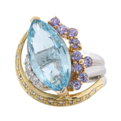 5.51ct Aquamarine & Diamond Ring