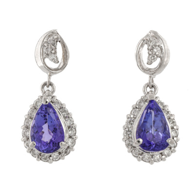 1.99ct Tanzanite & Diamond Earrings
