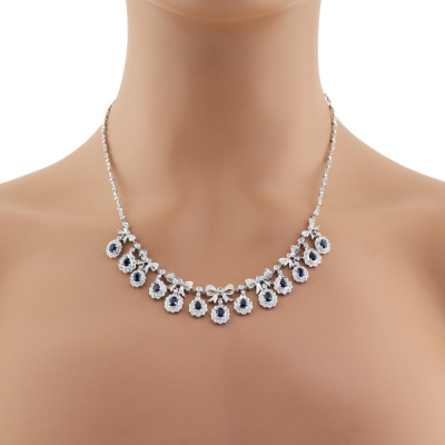 4.70ct Sapphire & 1.90ct Diamond Necklace