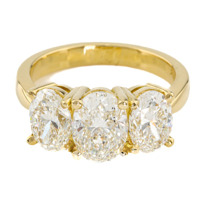 3.51ct Diamond Trilogy Ring GIA H-I SI