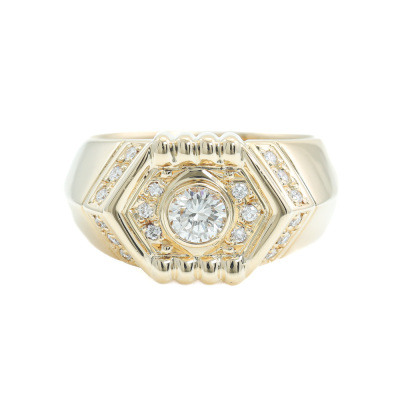 0.54ct Diamond Mens Ring 18ct Gold 12.3g