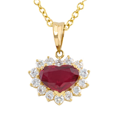 1.32ct Ruby & Diamond Pendant
