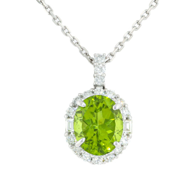 4.62ct Peridot & Diamond Pendant
