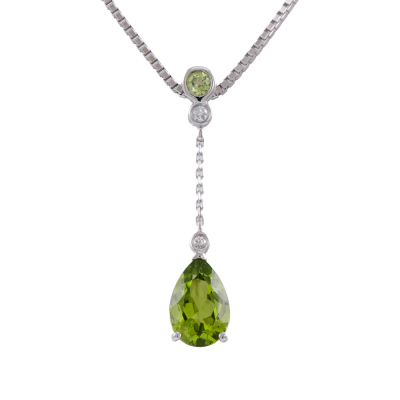 1.50ct Peridot & Diamond Pendant
