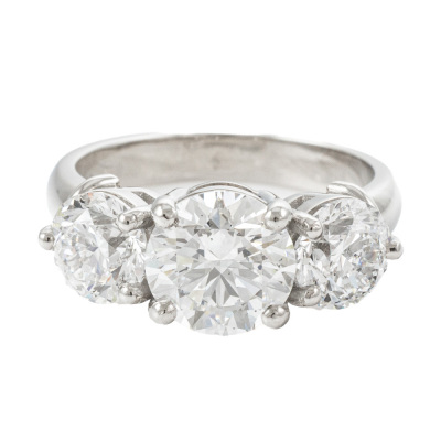 4.00ct Diamond Trilogy Ring GIA D SI1 & D SI2