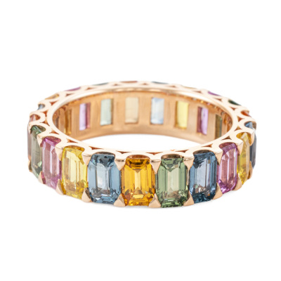 7.30ct Multicolour Sapphire Eternity Ring