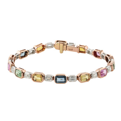 8.40ct Multicolour Sapphire & Diamond Bracelet