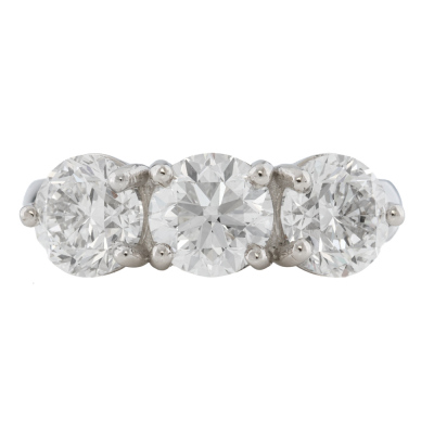 3.02ct Diamond Trilogy Ring GIA D VS1