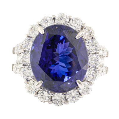 18.91ct Tanzanite & 3.01ct Diamond Ring