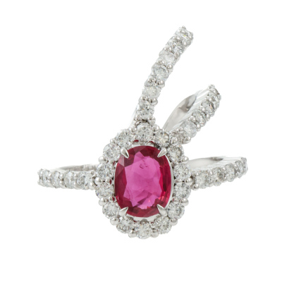 1.25ct Ruby & 1.21ct Diamond Ring