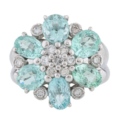 3.60ct Paraiba Tourmaline & Diamond Ring