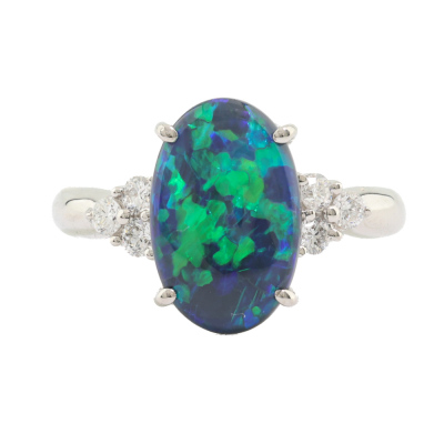 3.51ct Opal & Diamond Ring