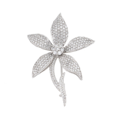 2.35ct Diamond Flower Brooch/Pendant