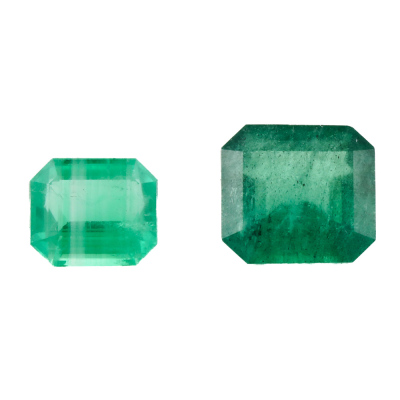 4.24ct Two Loose Zambian Emeralds GIA