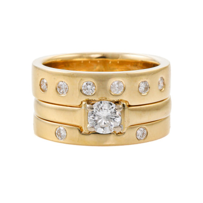 3 Stackable Diamond Ring Set