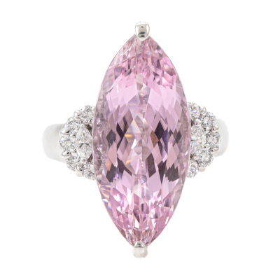 13.24ct Kunzite & Diamond Ring