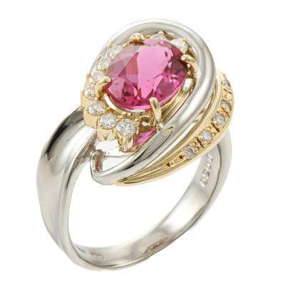 2.00ct Pink Tourmaline & Diamond Ring